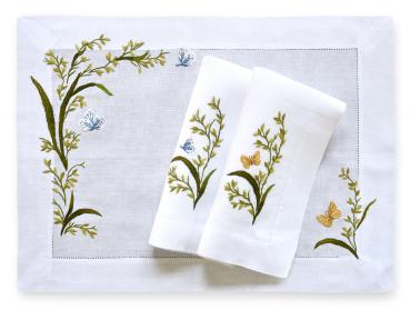 ERI Textiles - Wiesengrund mit gefassten Hohlsaum