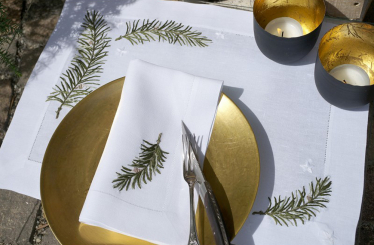 ERI Textiles - Weihnachtszweige mit Hohlsaum 