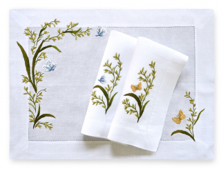 ERI Textiles - Wiesengrund mit gefassten Hohlsaum 