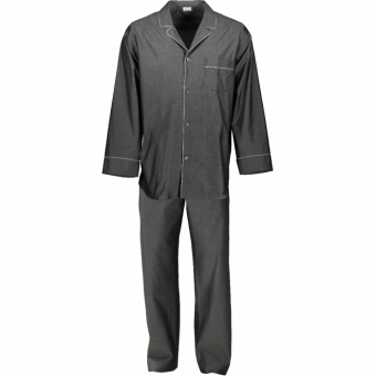 Zimmerli - Woven Nightwear Pyjama Long Buttoned with Piping 